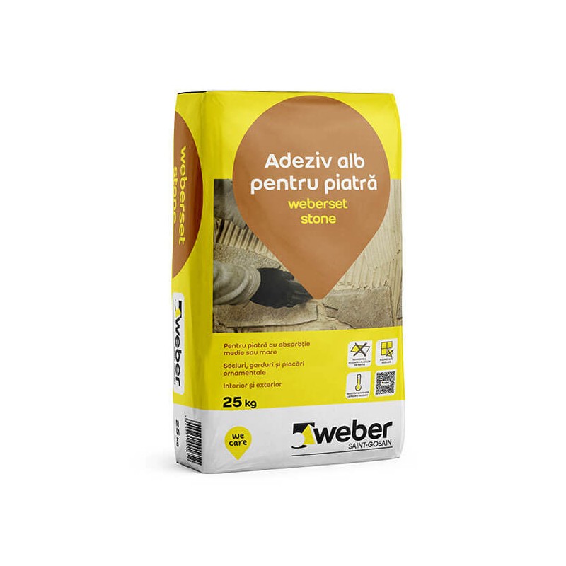 Adeziv alb pentru piatra Weber Stone sac 25 kg