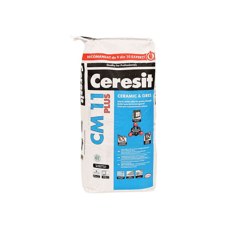 Adeziv pentru plăci de gresie şi faianţă la interior şi exterior Ceresit CM11 sac 25 kg