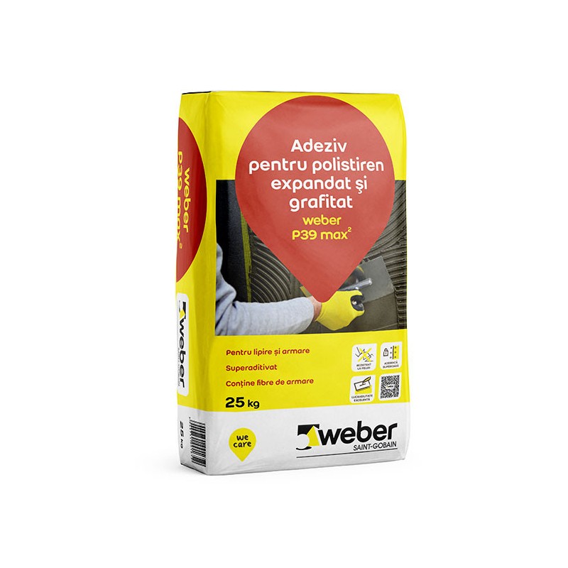 Adeziv pentru polistiren expandat si grafitat Weber P39 Max2 sac 25 kg