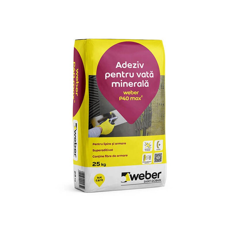 Adeziv pentru vata minerala Weber P40 max2 sac 25 kg