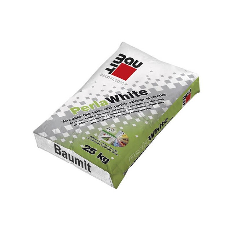 Baumit PerlaWhite, mortar tinci, alb, interior / exterior, 25 kg