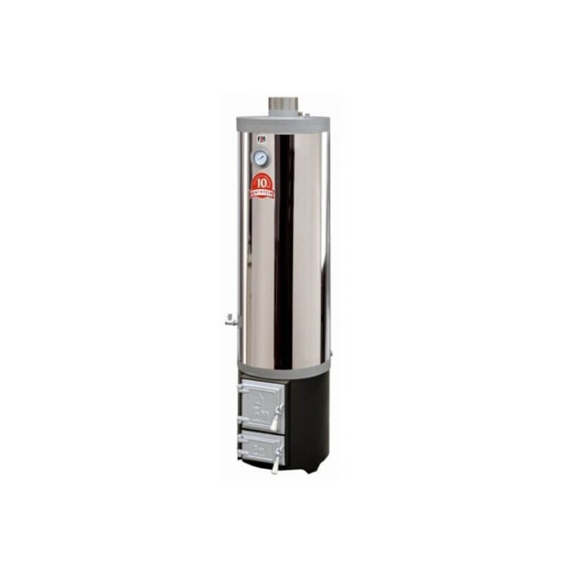 Boiler inox pe lemn 90 l cu usi fonta
