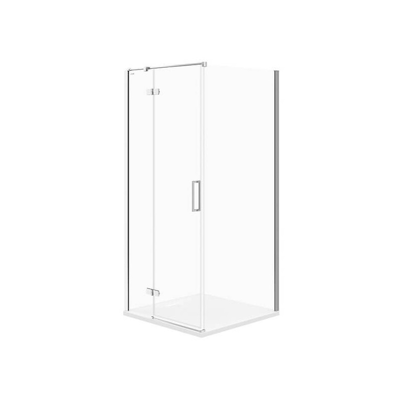 Cabina dus de colt, Jota stanga, negru, 90 x 90 x 195