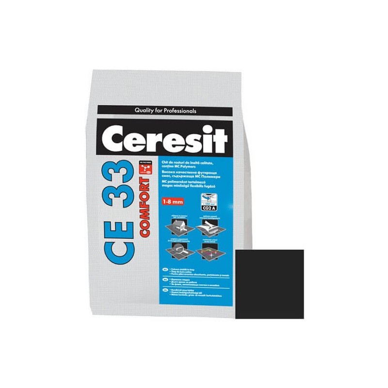 Chit de rosturi gresie si faianta Ceresit CE 33, Grafit, interior, 2 kg