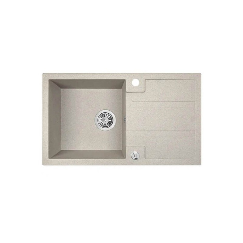 Chiuveta granit, bej, SRB 411T, cu sifon, Laveo