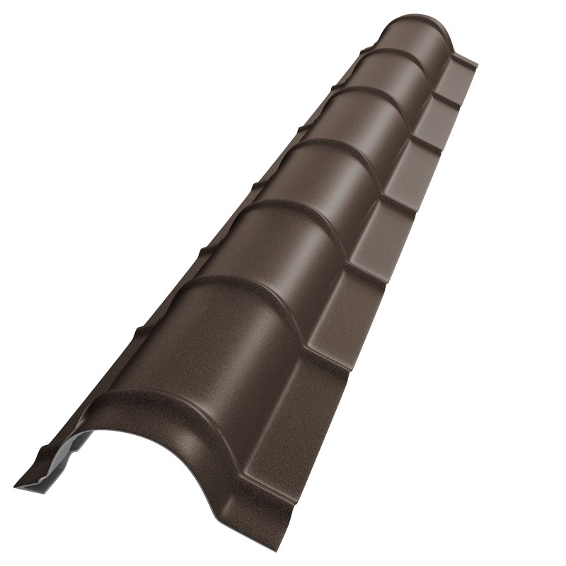 Coama nervurata Optima 2 m, maro inchis mat (RAL 8019)