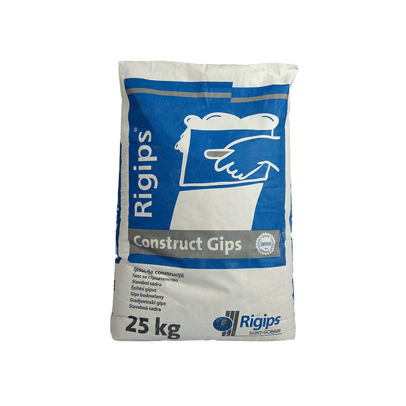 Ipsos de construcții Rigips Construct Gips pentru aplicarea de finisaje decorative sac 25kg