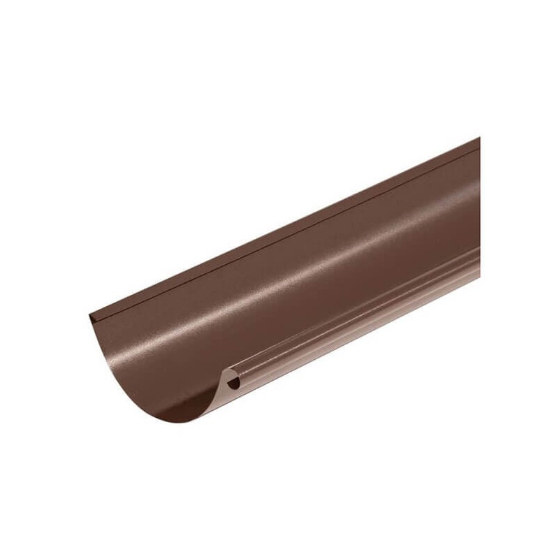 Jgheab de scurgere semicircular, D 125 mm, maro lucios (RAL 8017), L 2 m