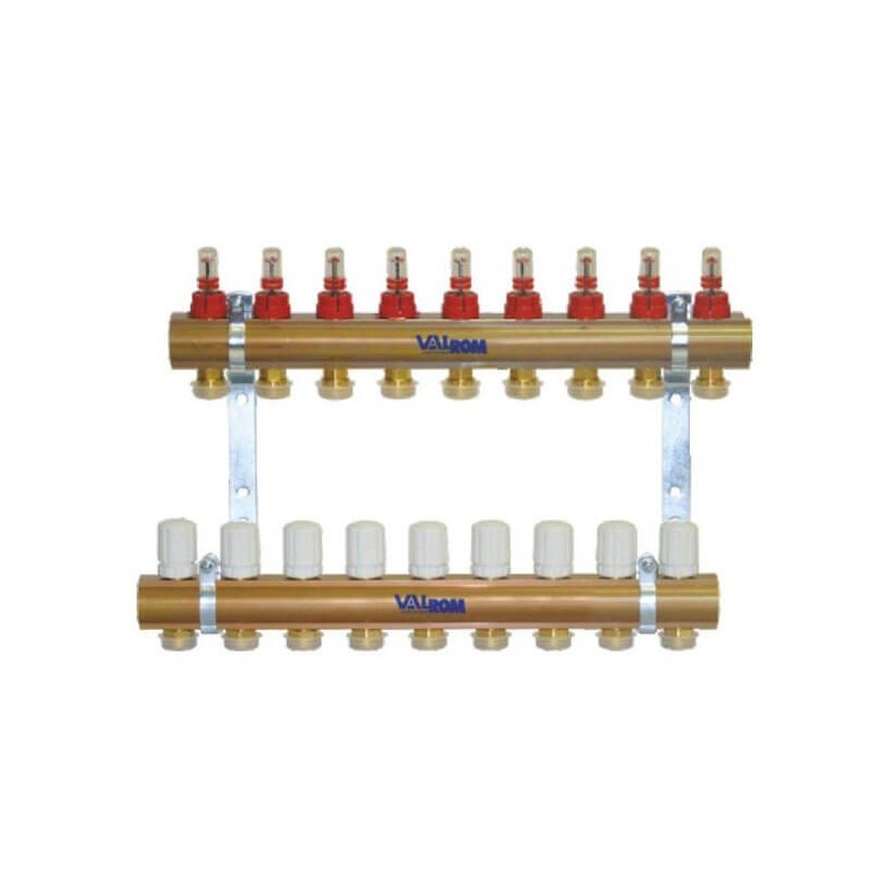 Kit distribuitor / colector PexKIT Eurocon cu debitmetre - 9 circuite