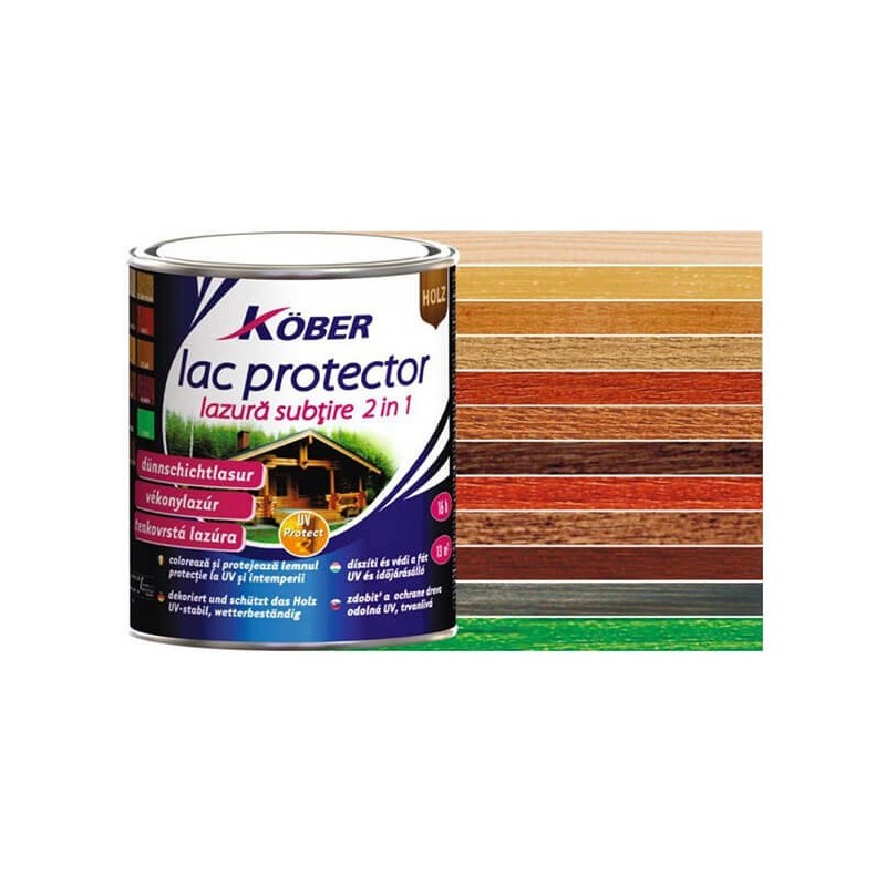 Lac protector Kober lazura subtire 2 in 1, wenge, 0.75 L