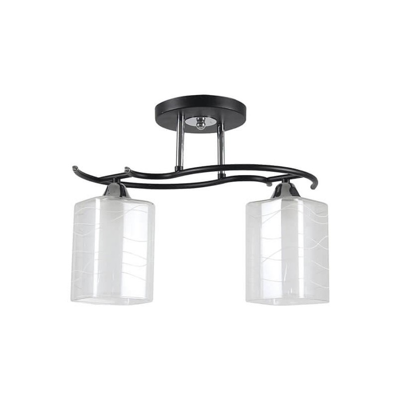 Lustra Kalista, crom + negru + alb, 2 x E27, 60W