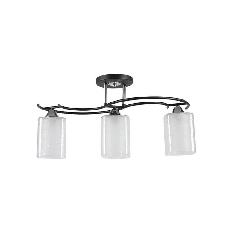 Lustra Kalista, crom + negru + alb, 3 x E27, 60W