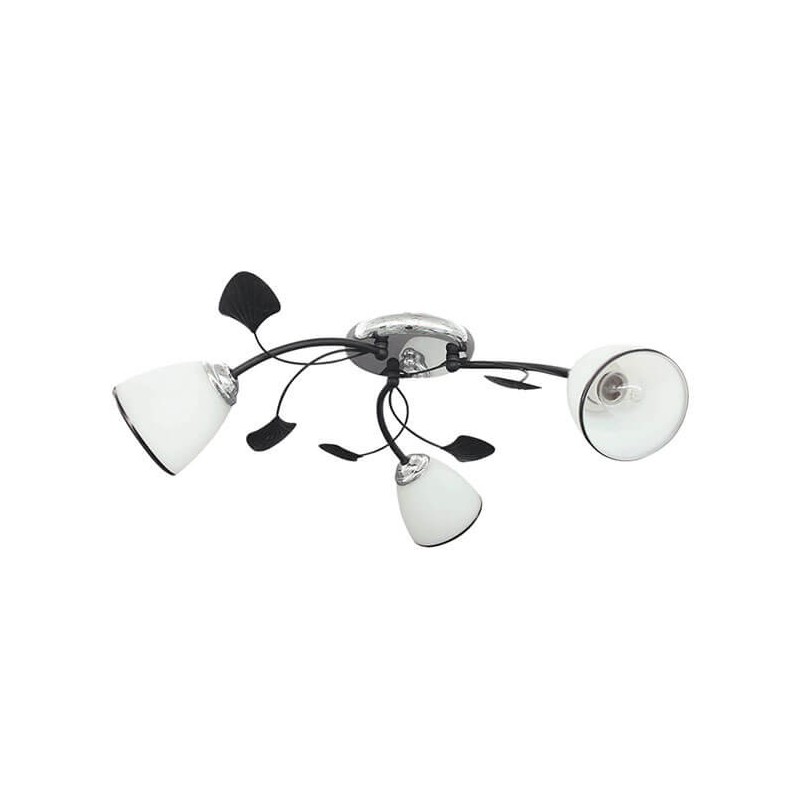 Lustra Oasis, crom + negru + alb, 3 x E27, 60W