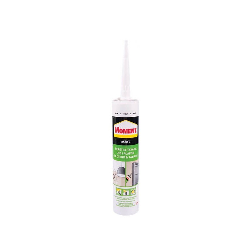 Moment acryl pentru perereti si tavane alb, 280 ml