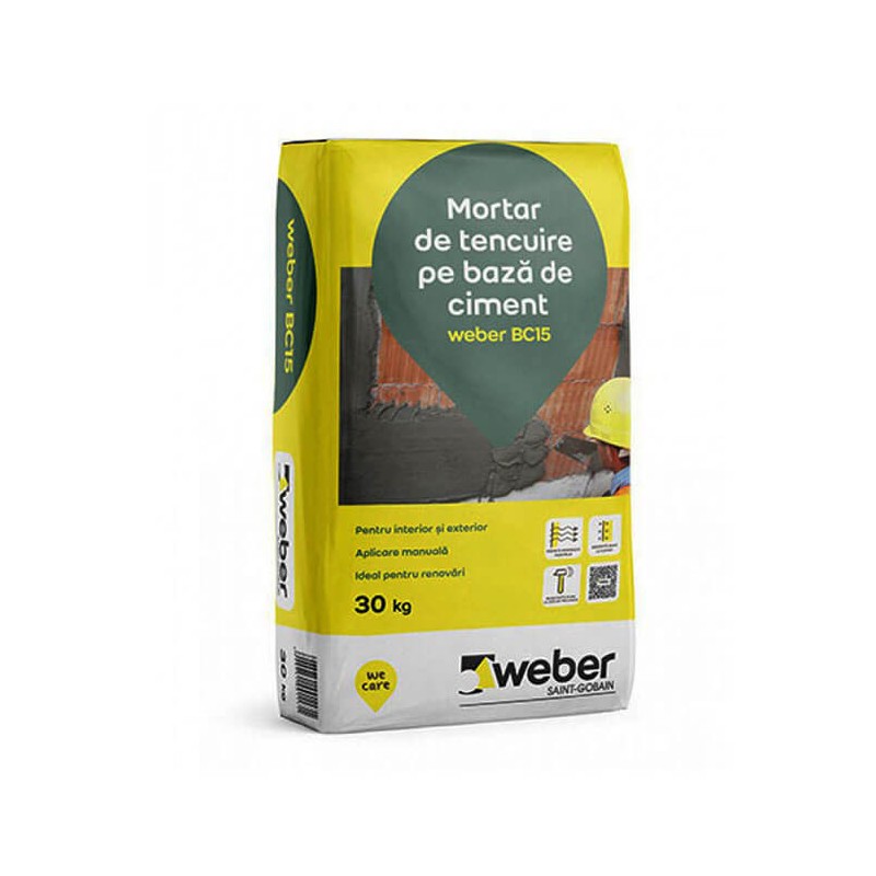 Mortar de tencuire pe bază de ciment Weber BC15 sac 30kg