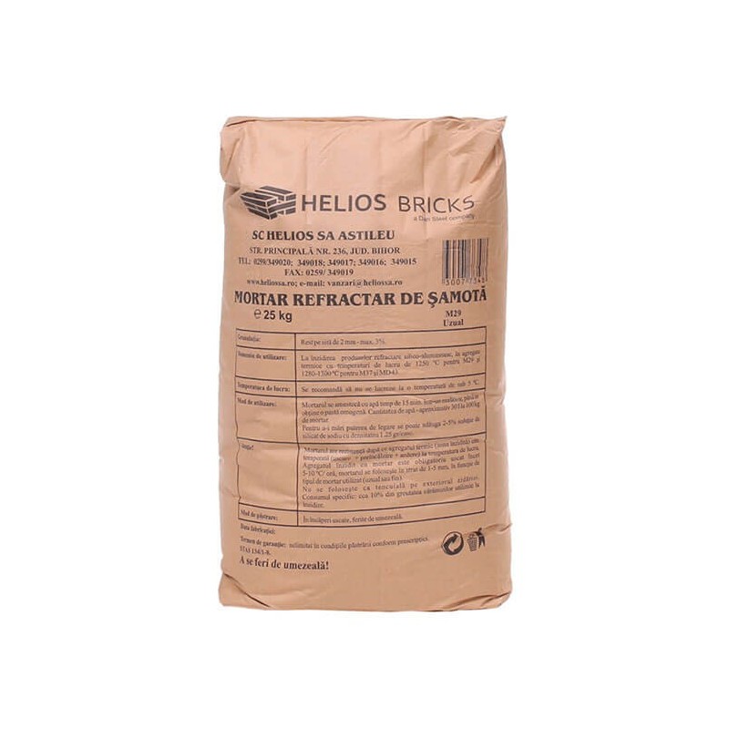 Mortar refractar pentru samota, HELIOS, 25 kg