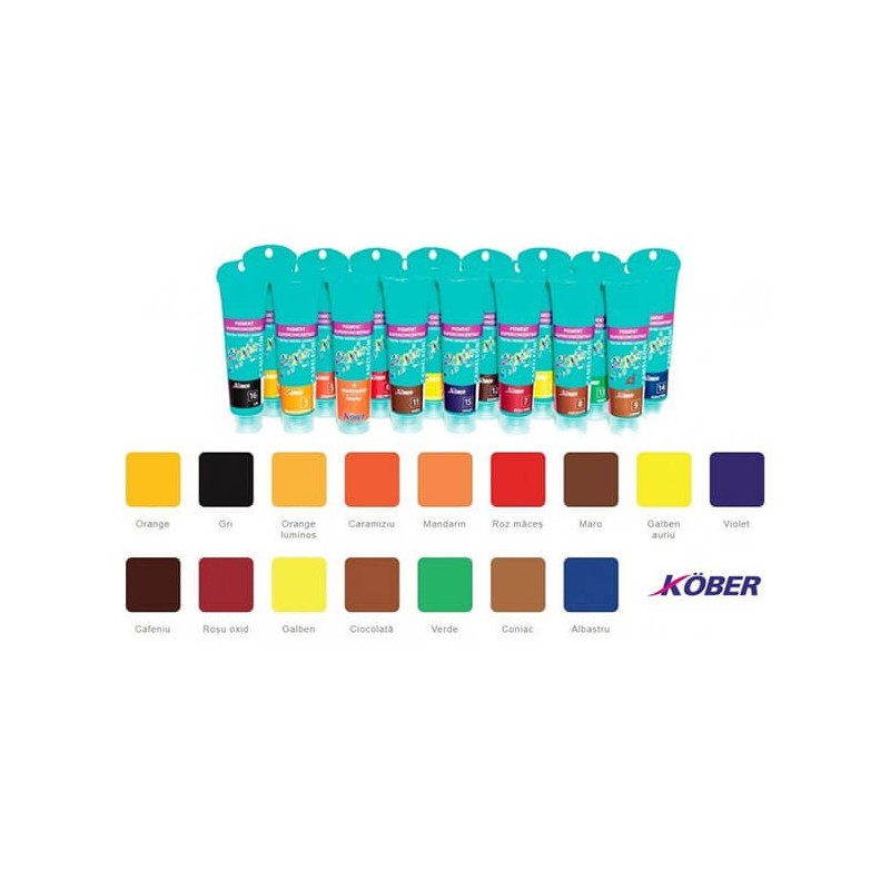 Pigment Kober, superconcentrat, 15 violet, pentru vopsea lavabila, 70 ml