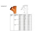 Ramificatie canal redusa PVC, D 250/160 mm, 45 grade,  487 x 6,2 mm