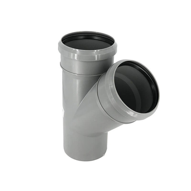 Ramificatie Valrom, PP, gri, 75 x 75 mm, 45 grade