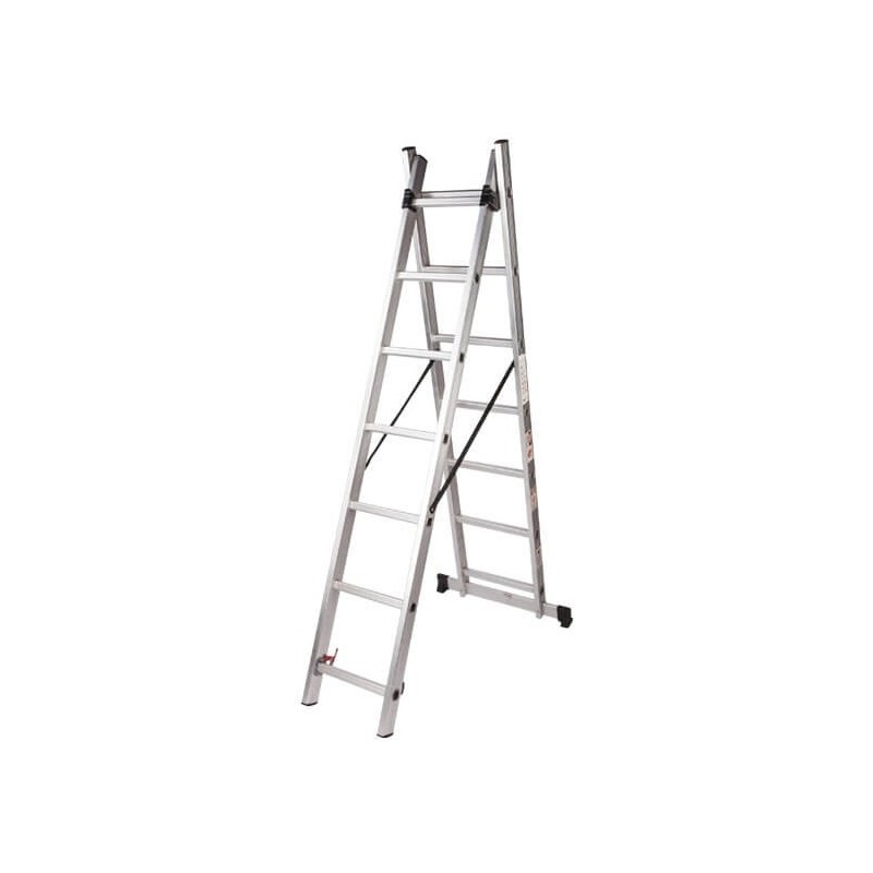 Scara aluminiu 11 trepte, 2 tronsoane, Evotools