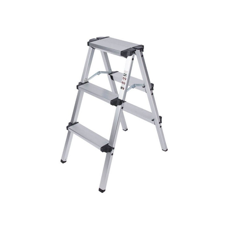 Scara dubla din aluminiu, 2 trepte, Evotools