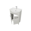 Set mobilier baie Woody 55 cm, incl. baza lavoar, lavoar si oglinda, stejar gri