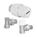 Set robineti radiator coltar tur retur cu cap termostatic ZTM21, Ferro