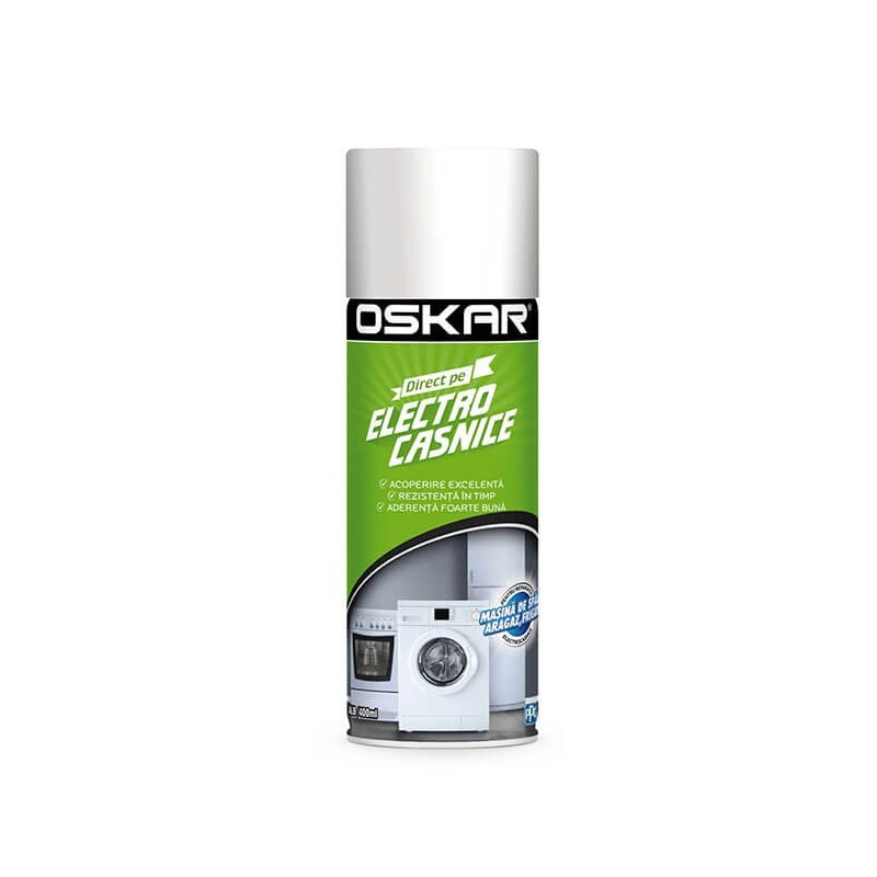Spray vopsea, Oskar Direct pe electrocasnice, alb, interior, 400 ml