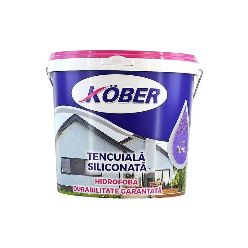 Tencuiala decorativa siliconata Kober, aspect bob de orez, interior / exterior, 25 kg