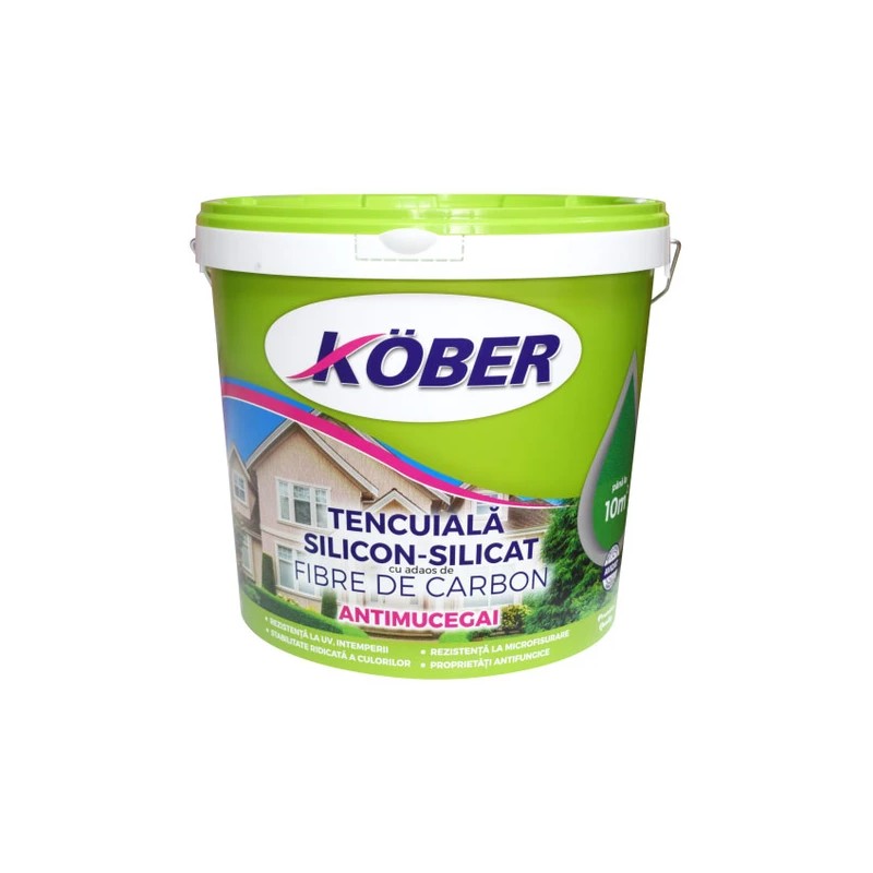 Tencuiala silicon-silicat cu adaos de fibre de carbon, bob de orez, piper, 25 kg, Kober