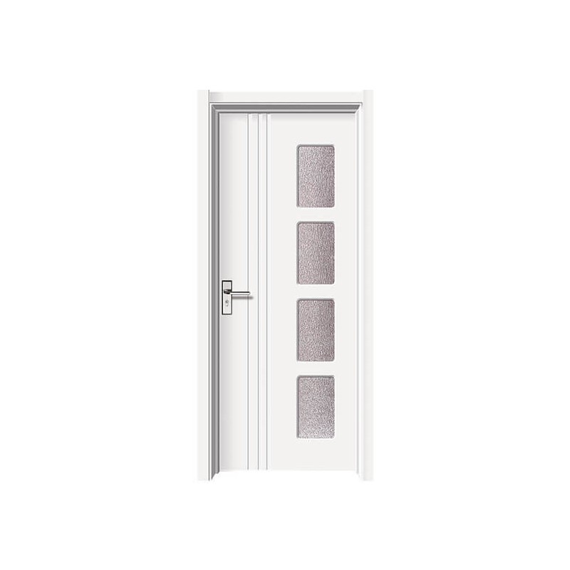 Usa MDF interior 002 Alba cu geam + toc reglabil 80, usa reversibila