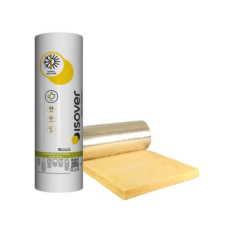 Vata minerala de sticla Domo Alu, 50 mm, Isover