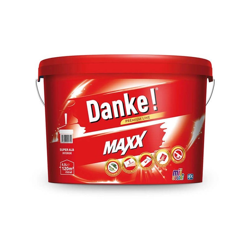 Vopsea lavabila alba Danke Maxx, de interior, 8,5 L