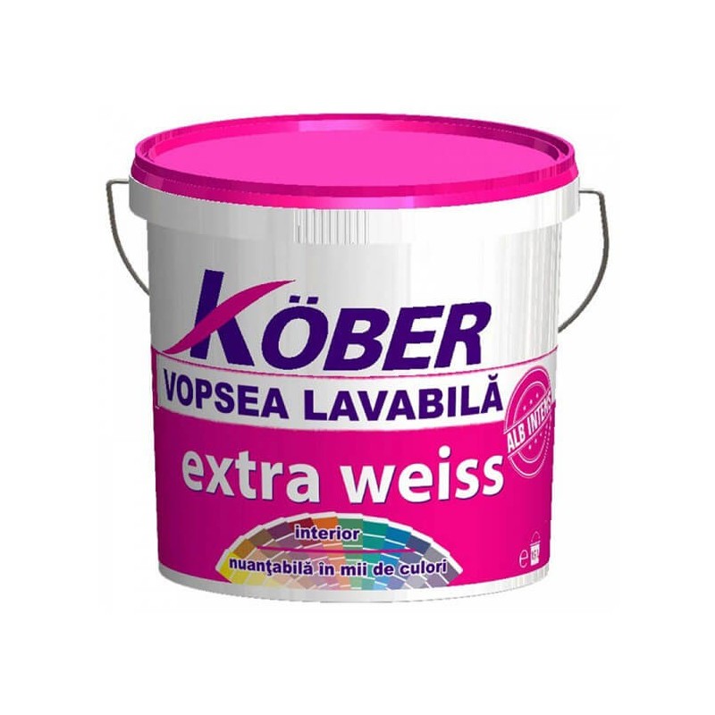 Vopsea lavabila de interior, Extra Weiss, alba, 15 L + amorsa  3 L