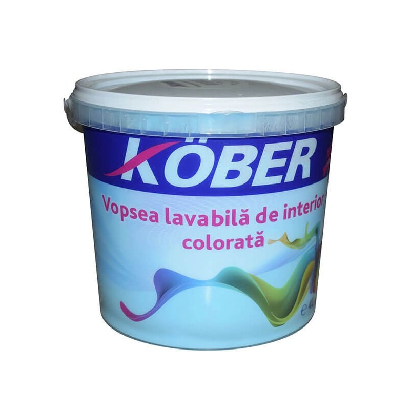 Vopsea lavabila interior, colorata, Kober, azur, 8.5 L
