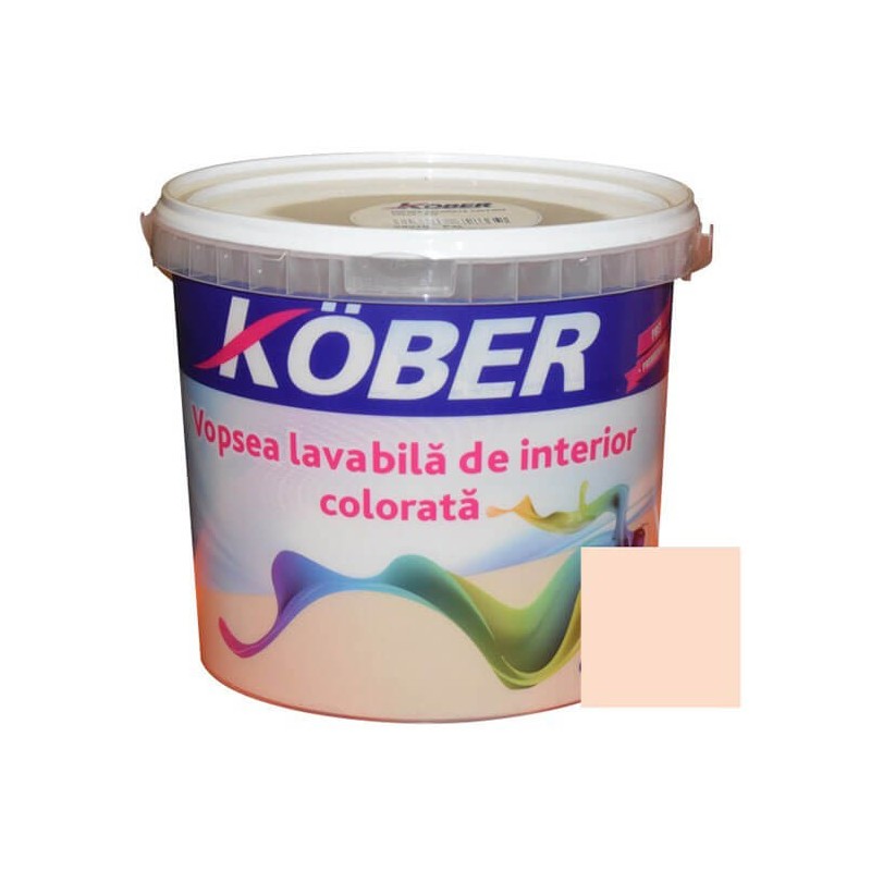 Vopsea lavabila interior, colorata, Kober, caramel, 8.5 L