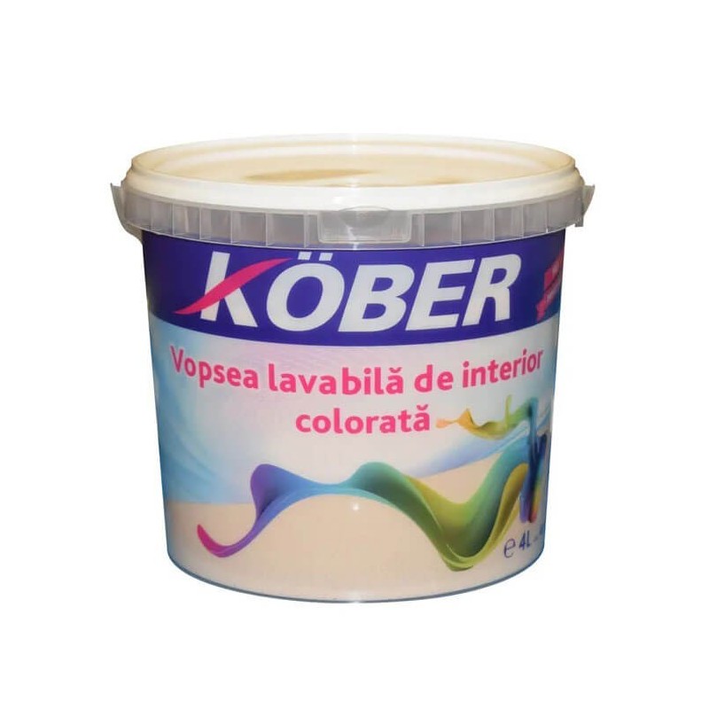 Vopsea lavabila interior, colorata, Kober, galben oriental, 8.5 L