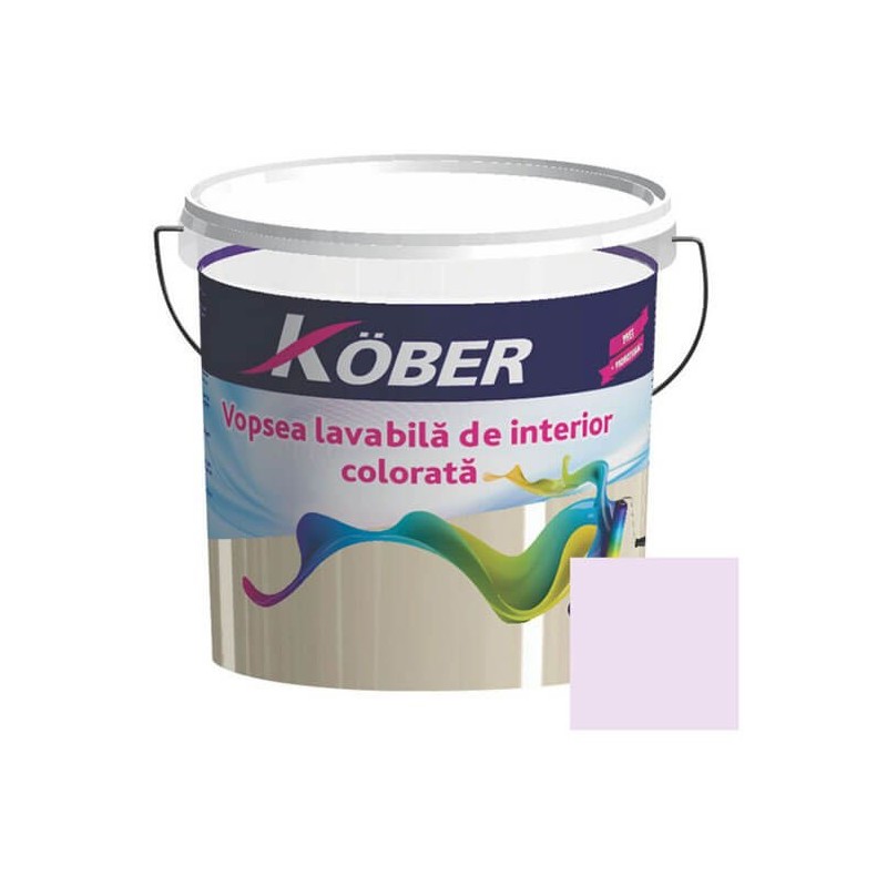 Vopsea lavabila interior, colorata, Kober, lavanda, 8.5 L