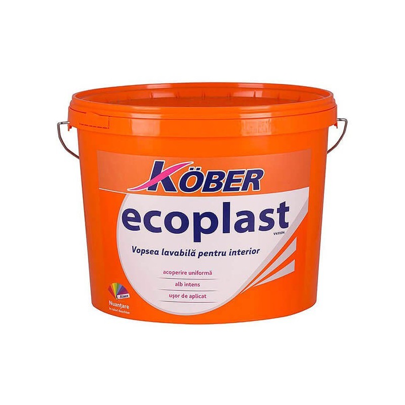 Vopsea lavabila interior, Ecoplast, antimucegai, alba, 15 L