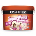 Vopsea lavabila interior Oskar SuperWeiss rezistent la mucegai, alb satin,15 l + amorsa 4l